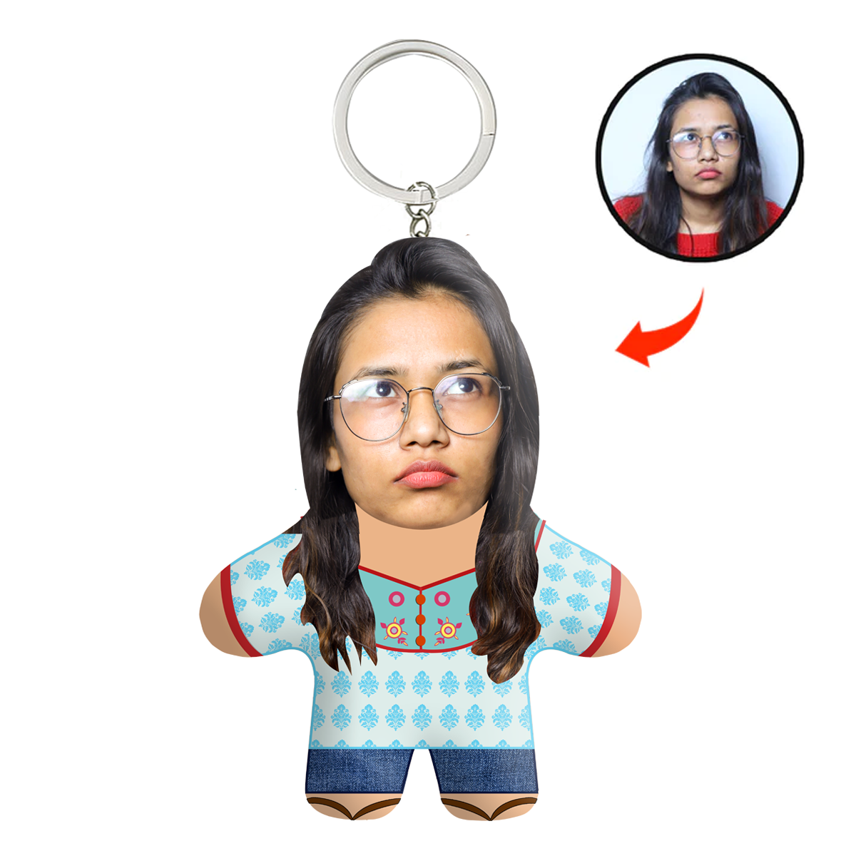 "Life Kharaab Ho Gya" Reaction Face Mini Me Keychain