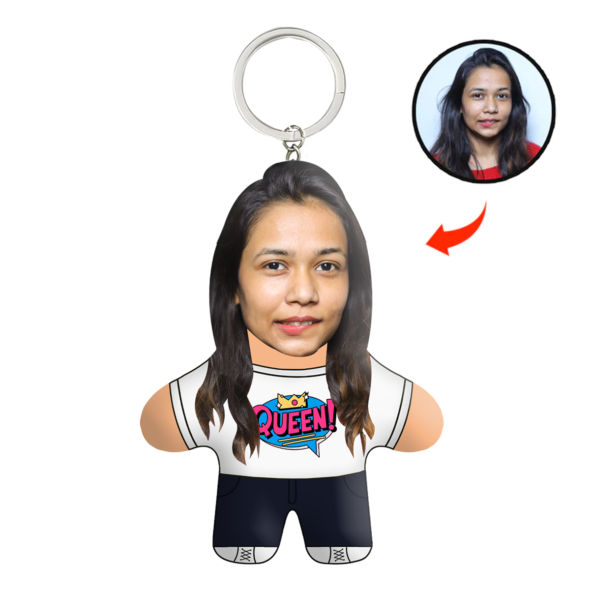 Queen Face Mini Me Keychain