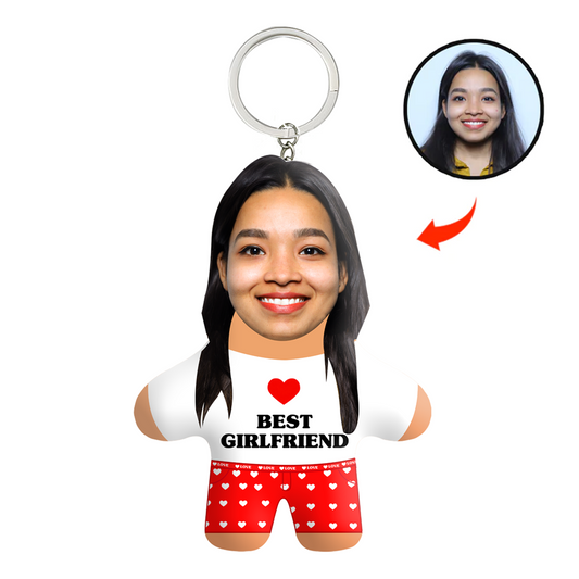 Best Girl Friend Face Mini Me Keychain
