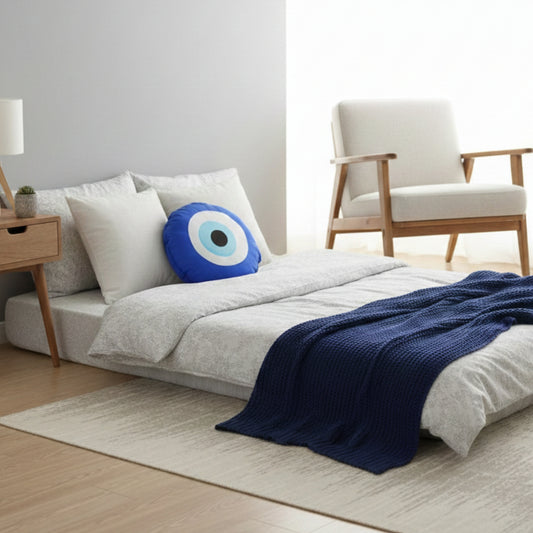 Evil Eye Shaped Pillow/Cushion (14 x 14 inches)