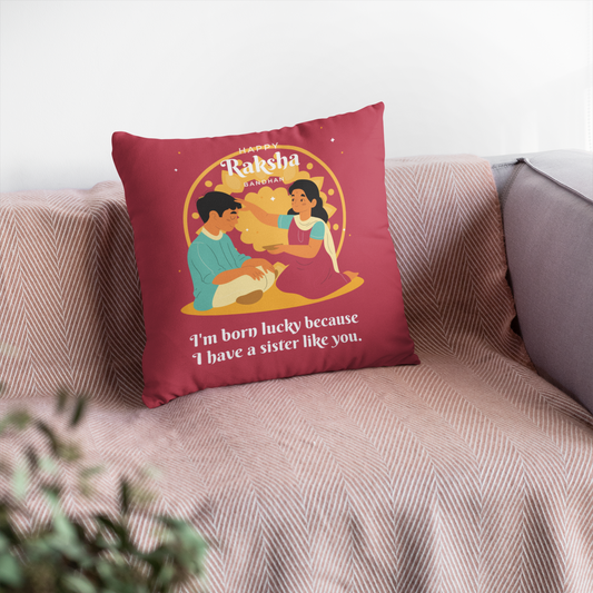 Happy Raksha Bandhan Cushion For Sister