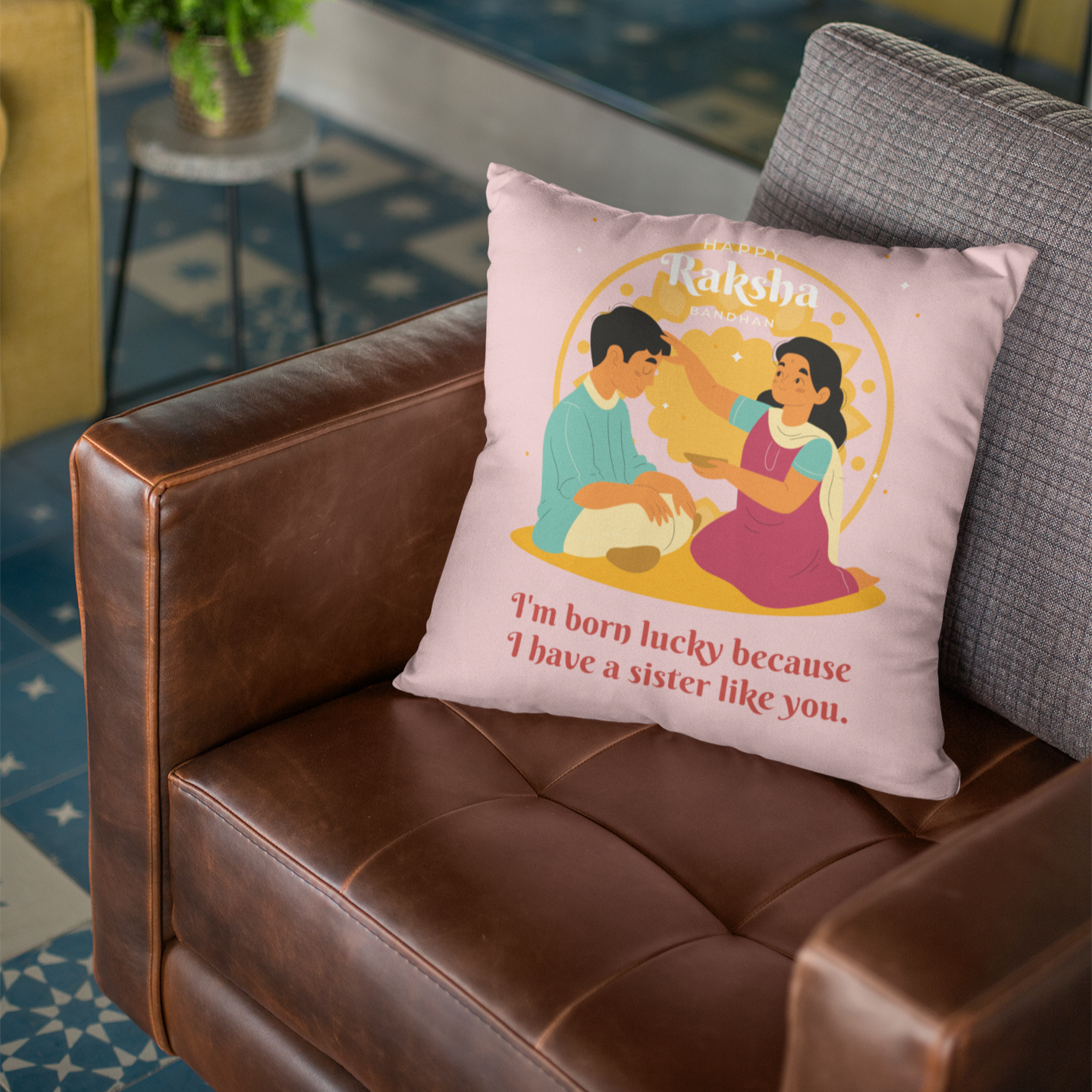 Happy Raksha Bandhan Cushion For Sister
