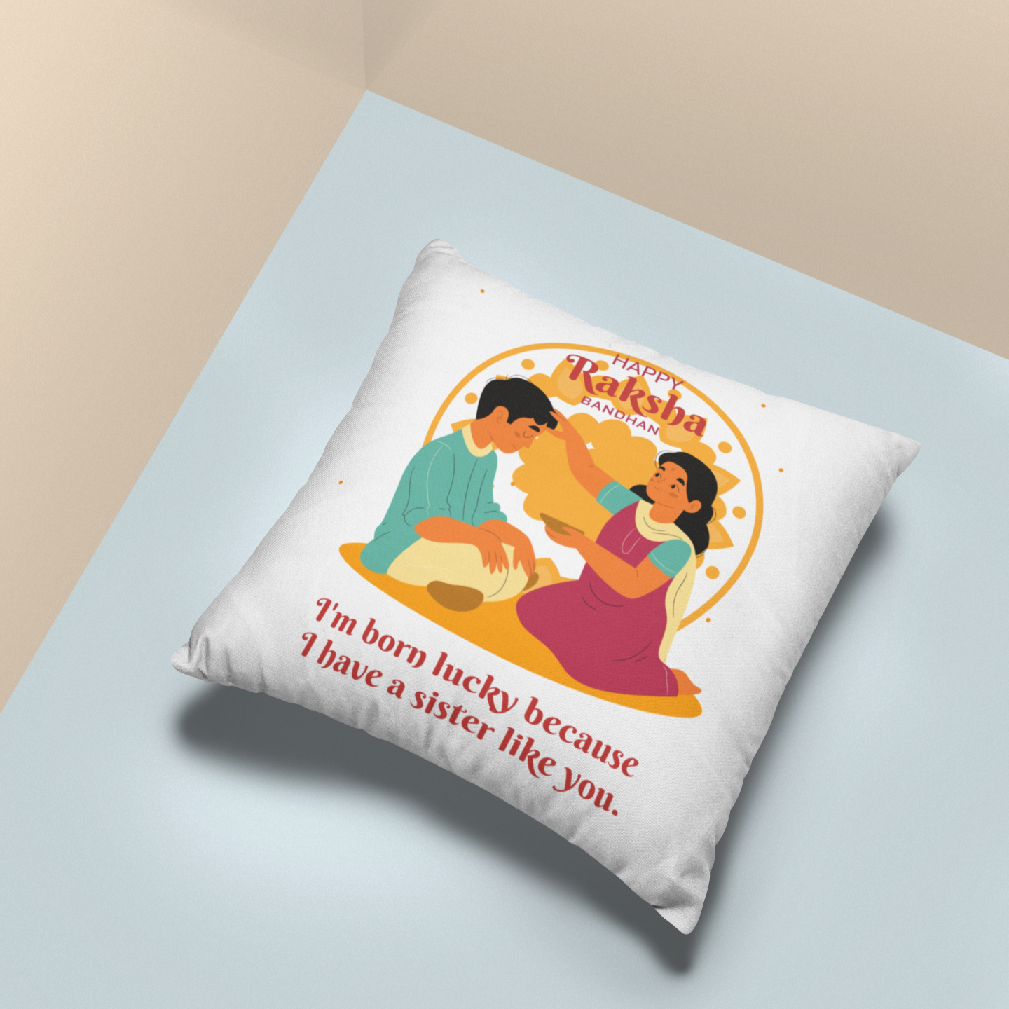 Happy Raksha Bandhan Cushion For Sister