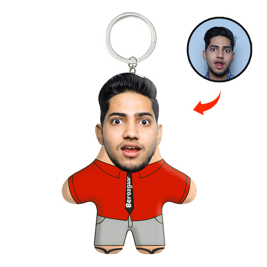 Berozgaar Babu Face Mini Me Keychain