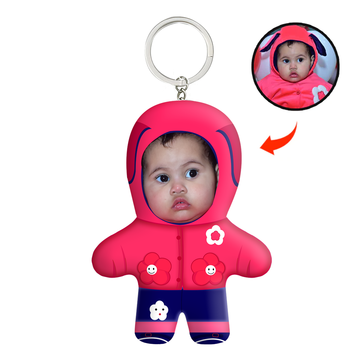 Cute Bhalu Face Mini Me Keychain