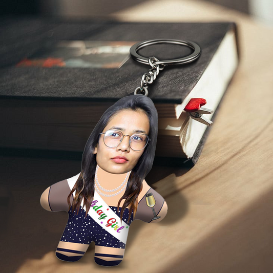 Birthday Girl Face Mini Me Keychain