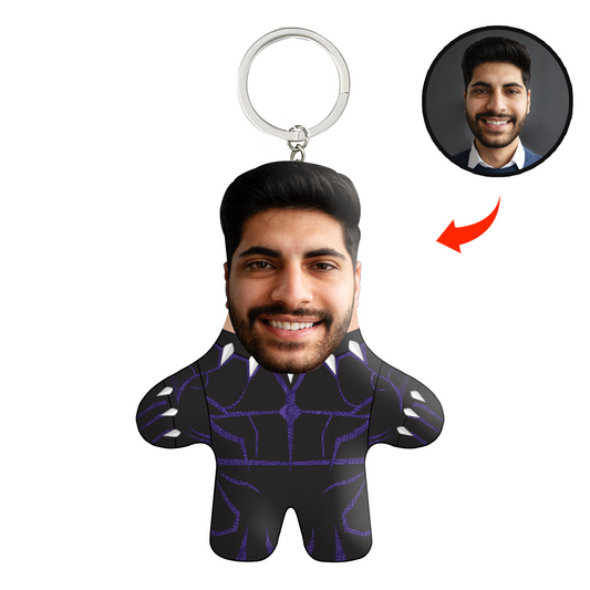 Black Leopard Face Mini Me Keychain