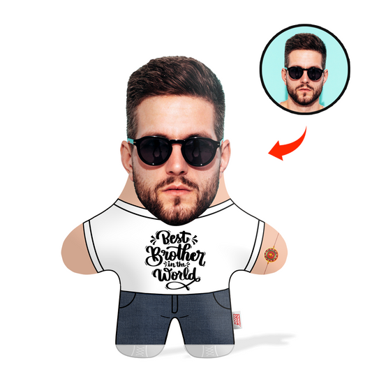 Best Brother In The World Face Pillow Mini Me