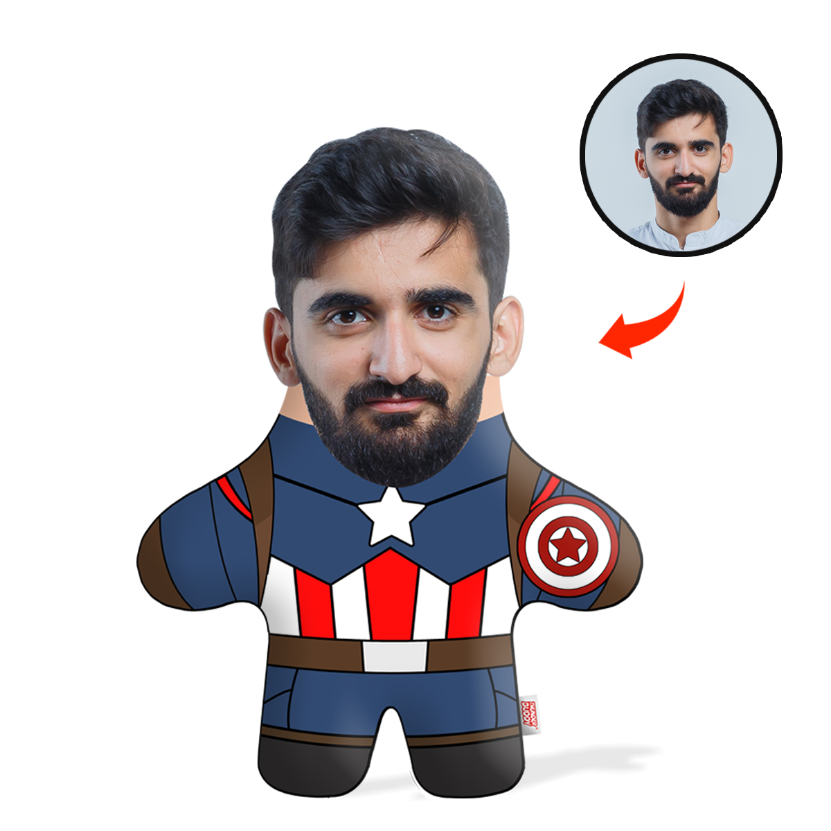 Captain Face Pillow Mini Me