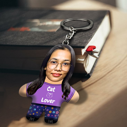 Cat Lover Face Mini Me Keychain
