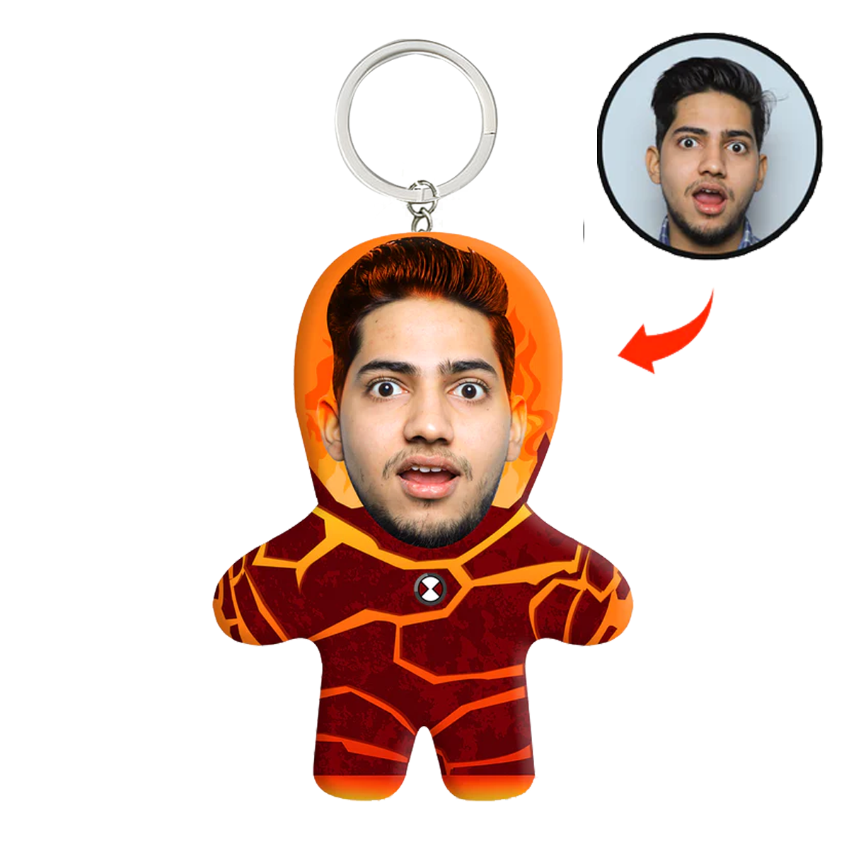 Heatblast Face Mini Me Keychain