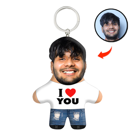 I Heart You Face Mini Me Keychain