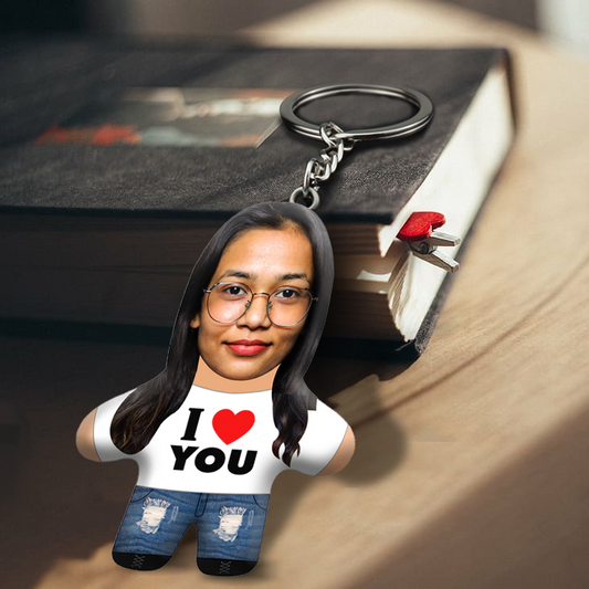 I Heart You Face Mini Me Keychain
