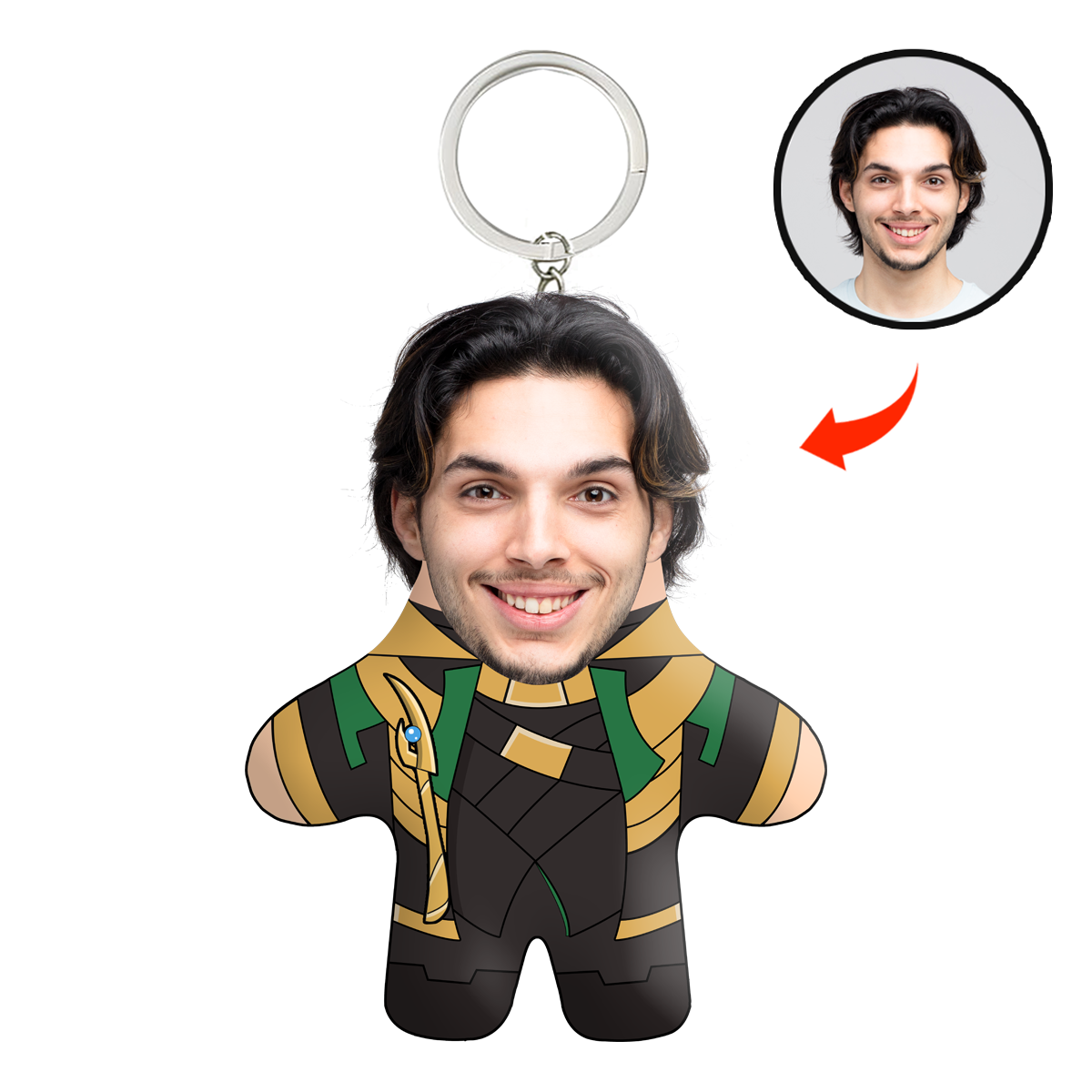 God Of Mischief Face Mini Me Keychain