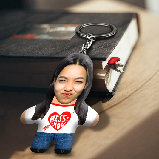 Miss You Face Mini Me Keychain