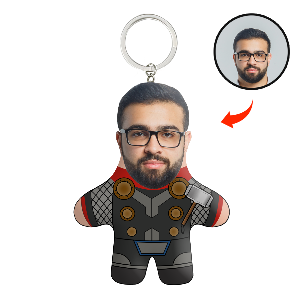 Hammer Man Face Mini Me Keychain