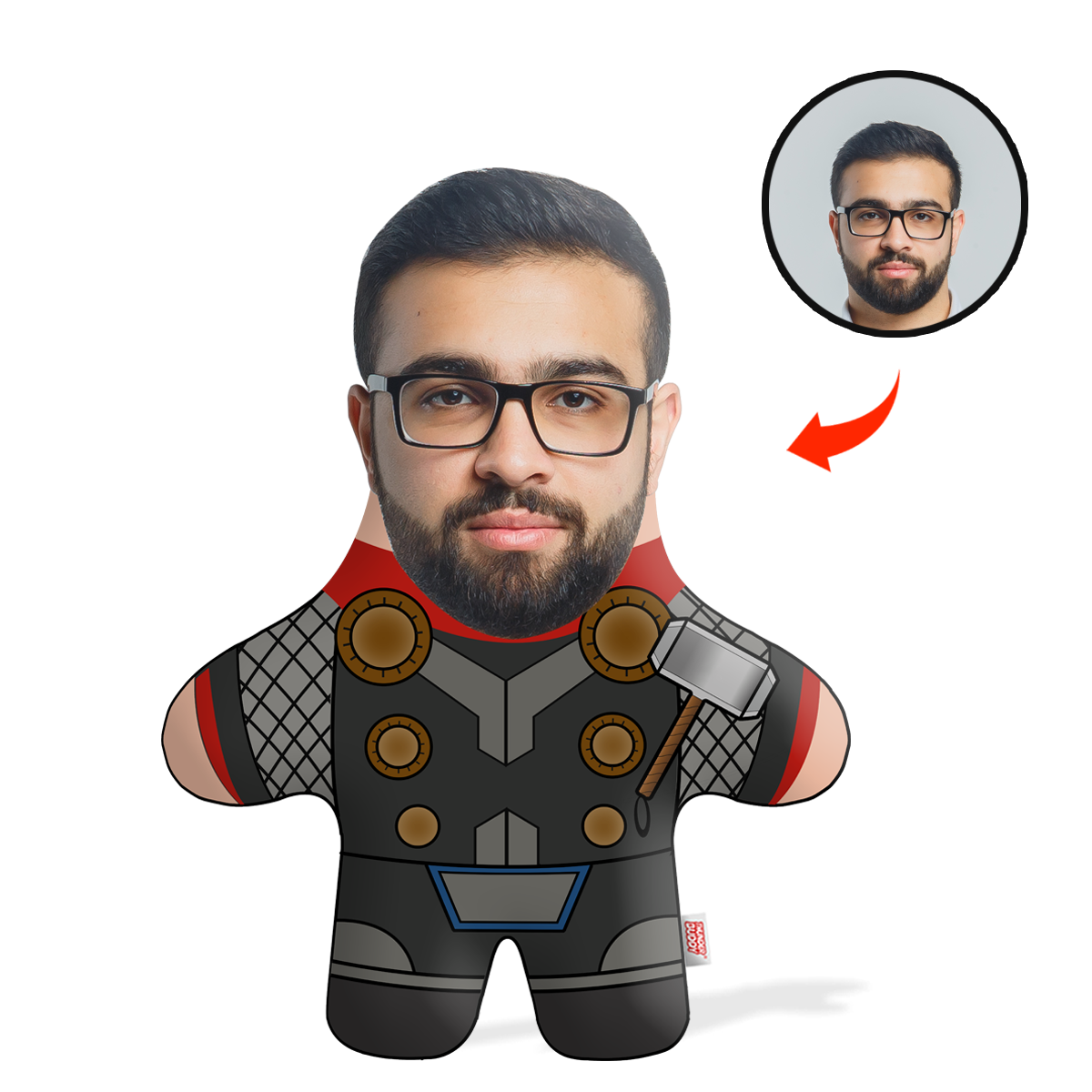 Hammer Man Face Pillow Mini Me