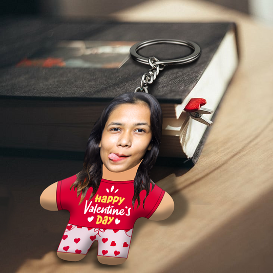 "Will You Be My Valentine?" Face Mini Me Keychain