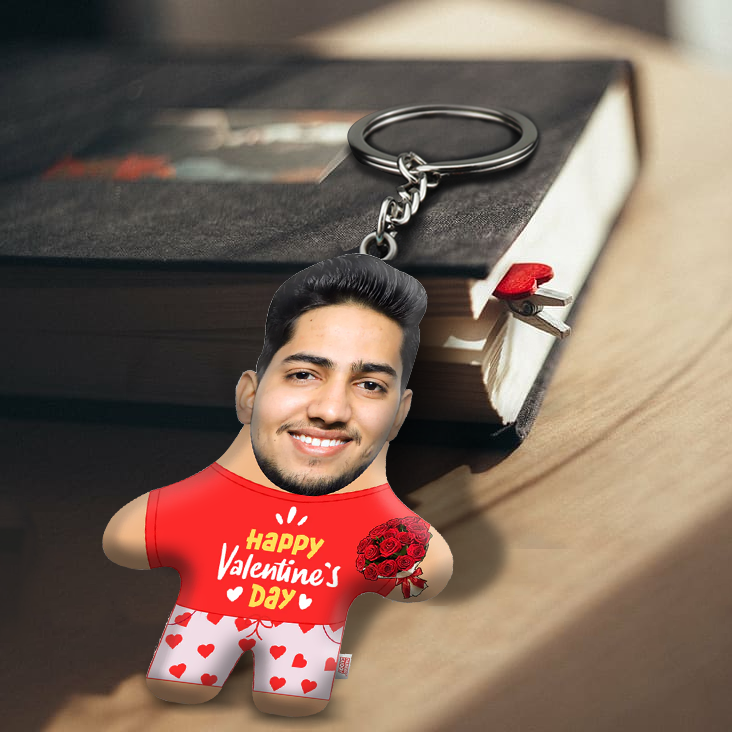 "Will You Be My Valentine?" Face Mini Me Keychain