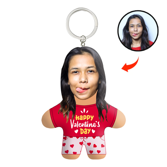 Happy Valentine's Day Face Mini Me Keychain