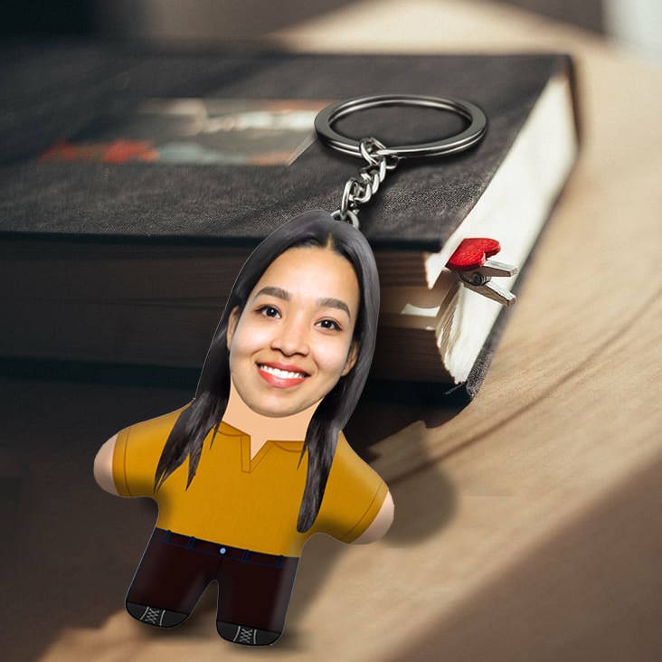 Girl Face Mini Me Keychain