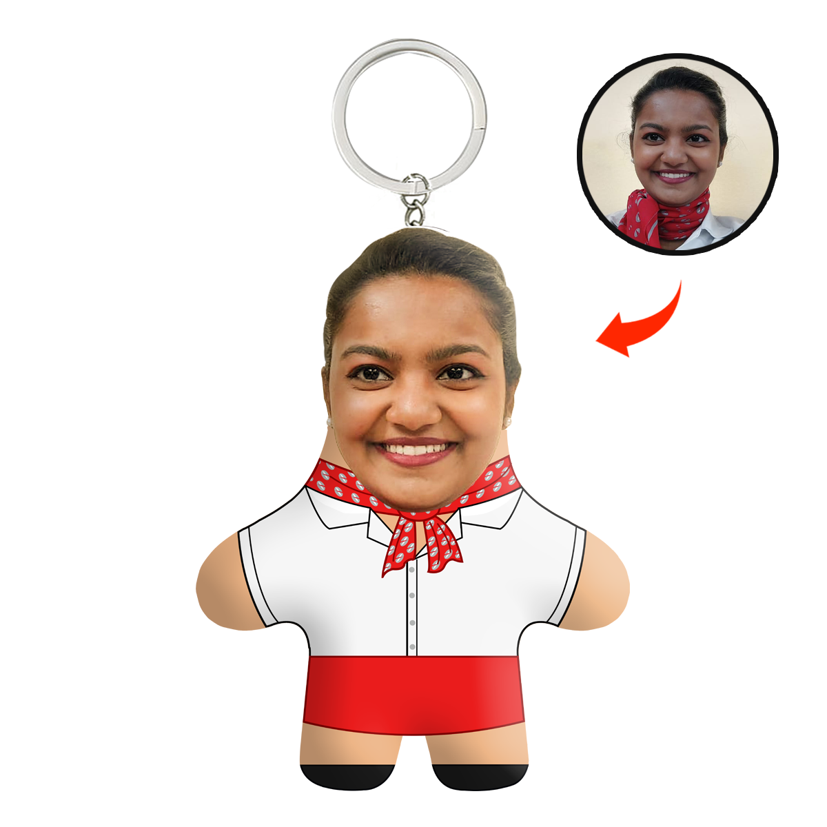 Air Hostess Face Mini Me Keychain