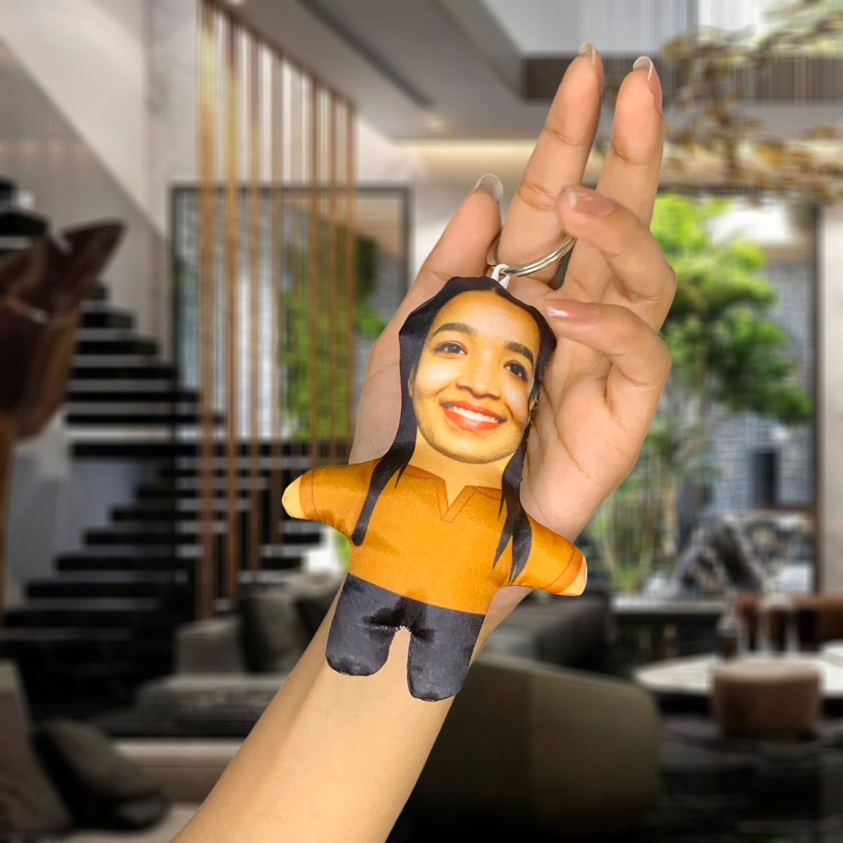 Girl Face Mini Me Keychain