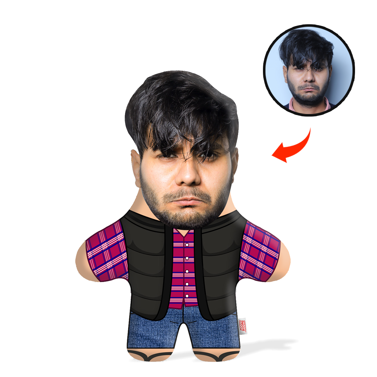 Angry Disappointed Pakistani Face Pillow Mini Me