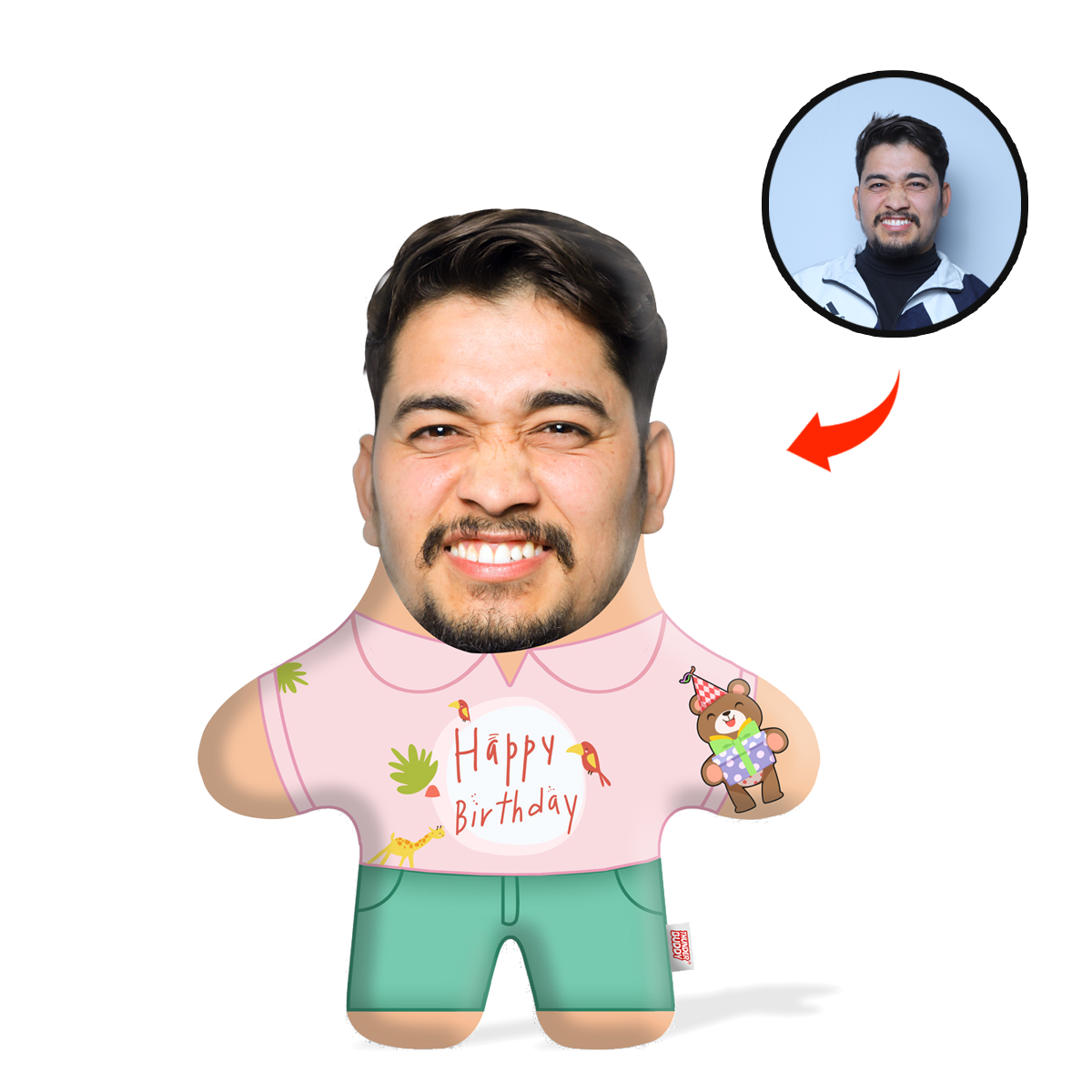 Birthday Boy Face Pillow Mini Me