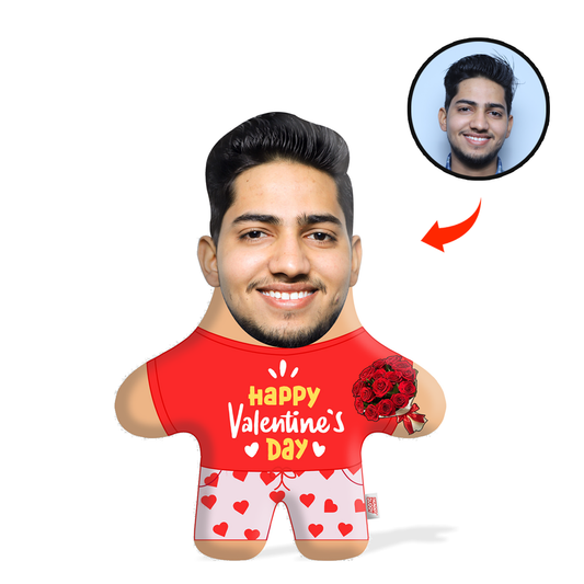 Happy Valentine's Day Face Pillow Mini Me for Him