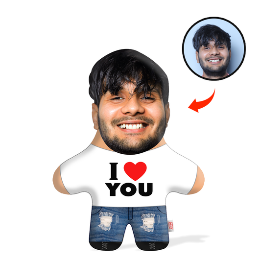 I Heart You Face Pillow Mini Me For Him
