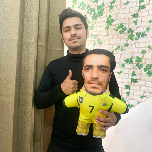M.S Dhoni Face Pillow Mini Me