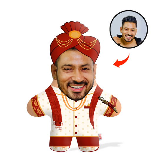 Handsome Groom Face Pillow Mini Me
