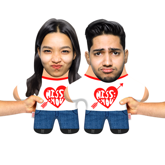 I Miss You Face Pillow Mini Me Set