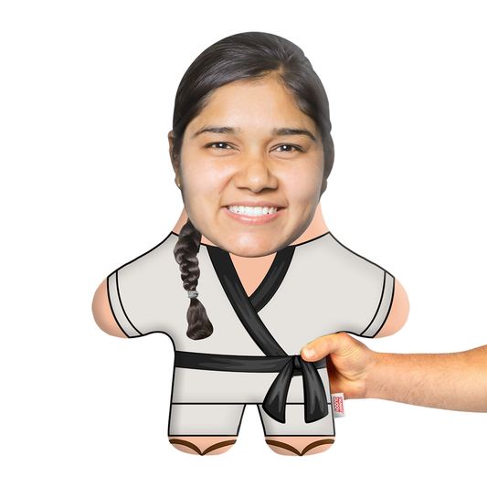 Karate Girl Face Pillow Mini Me