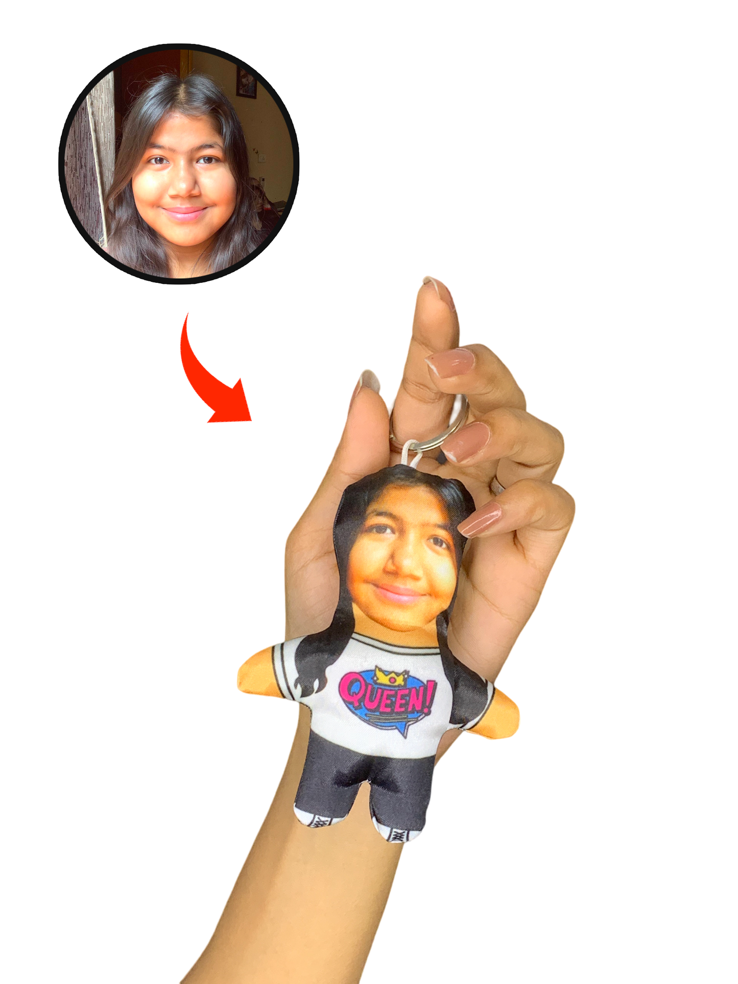 Queen Face Mini Me Keychain