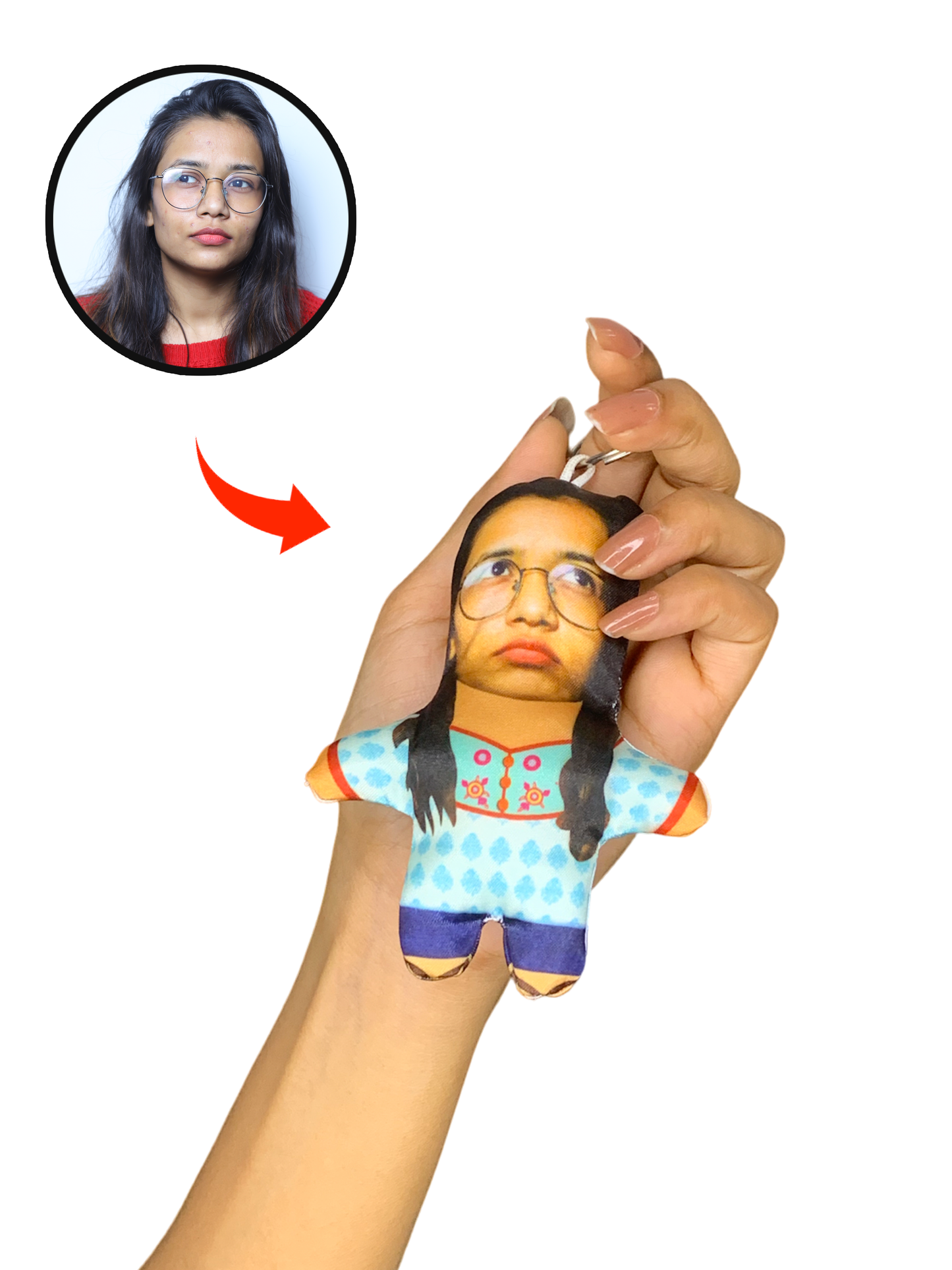 "Life Kharaab Ho Gya" Reaction Face Mini Me Keychain