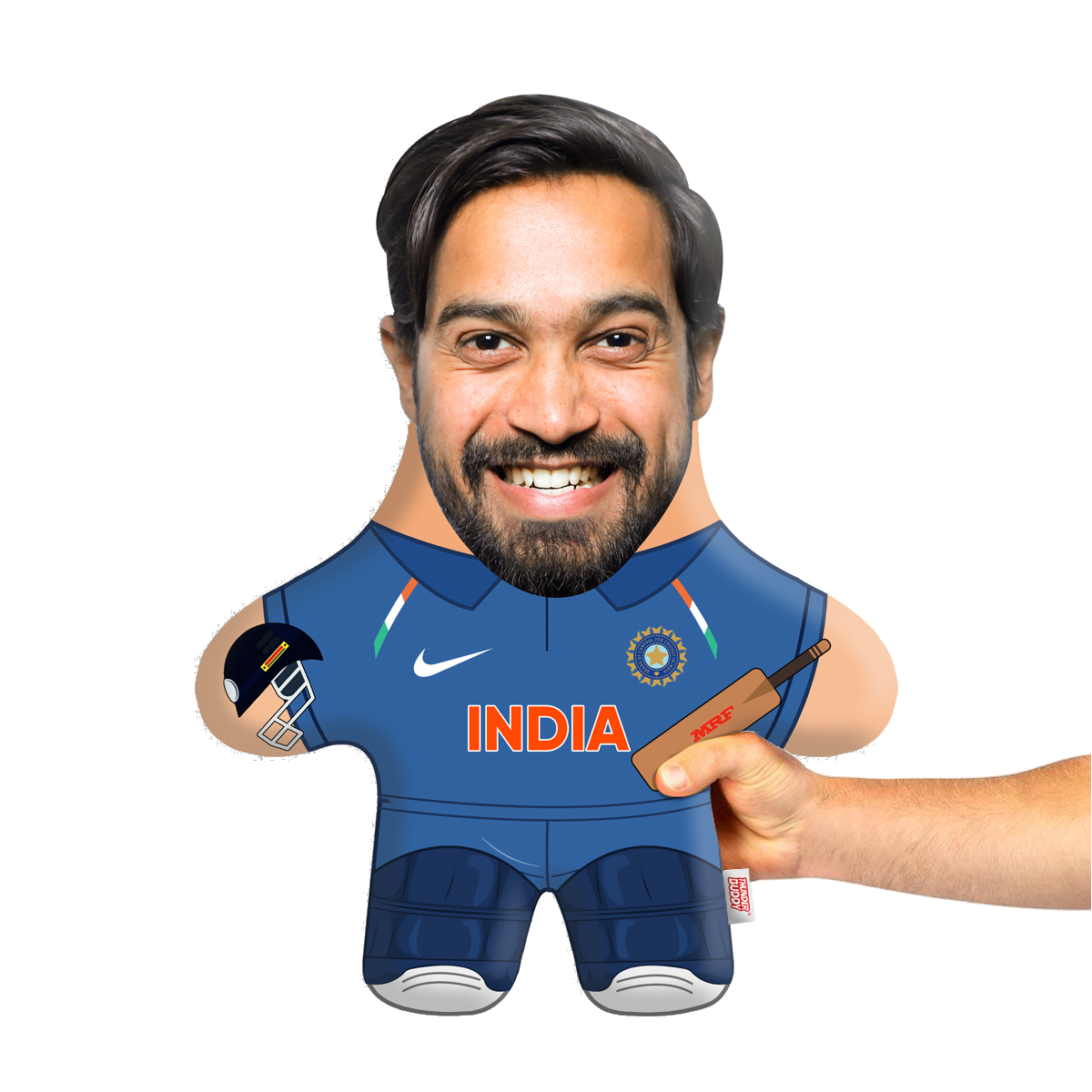 Sachin Tendulkar Face Pillow Mini Me