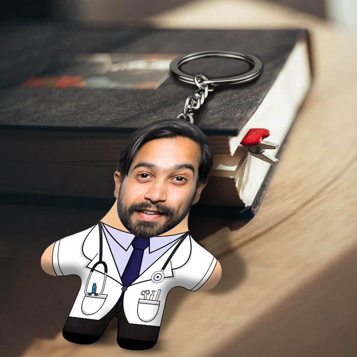 Doctor Saahab Face Mini Me Keychain