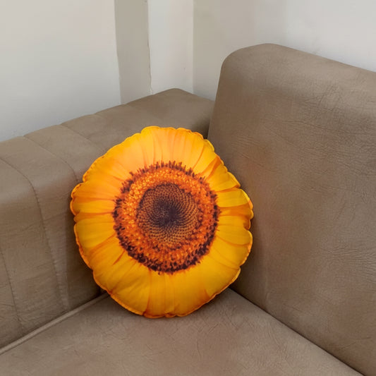 Aesthetic Sunflower Shaped Pillow/Cushion (14 x 14 inches)