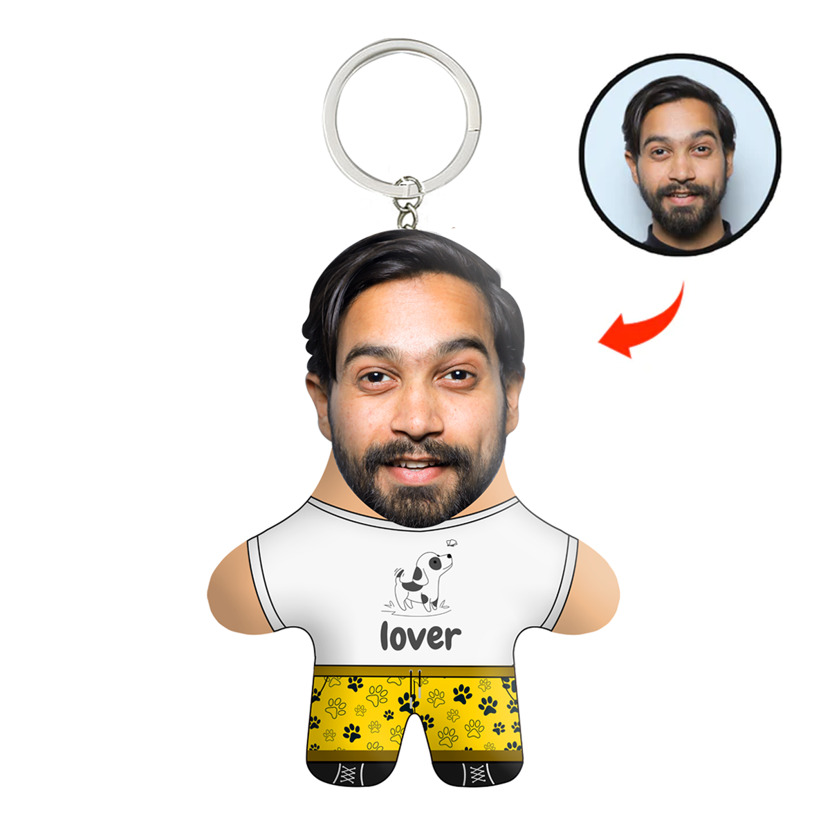 Dog Lover Face Mini Me Keychain