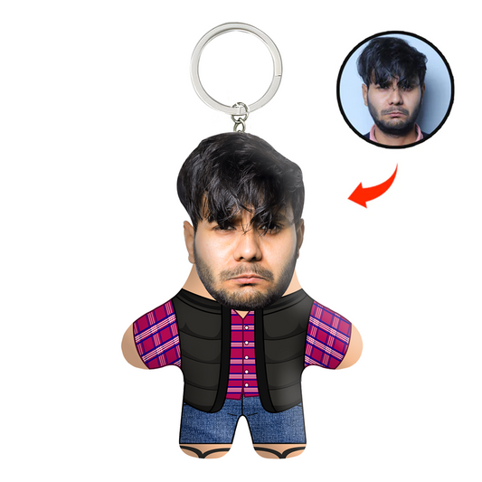 Angry Disappointed Pakistani Face Mini Me Keychain