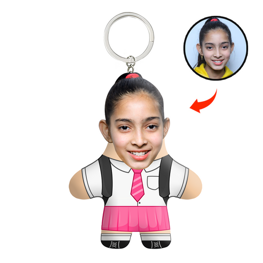 School Girl Face Mini Me Keychain