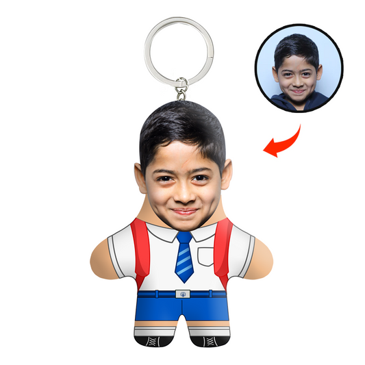 School Boy Face Mini Me Keychain