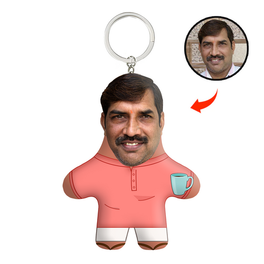 Best Dad Ever Face Mini Me Keychain