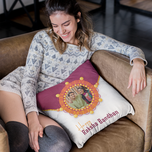 Happy Raksha Bandhan Personalized Photo Cushion