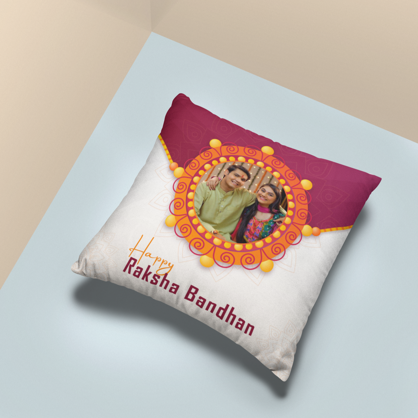 Happy Raksha Bandhan Personalized Photo Cushion