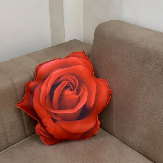 Classic Red Rose Shaped Pillow/Cushion (14 x 14 inches)