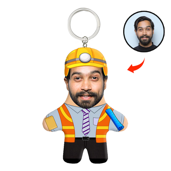 Mini Keychain Engineering Personalized gift for Man | Best Gift idea for Engineer Friend | Face ...