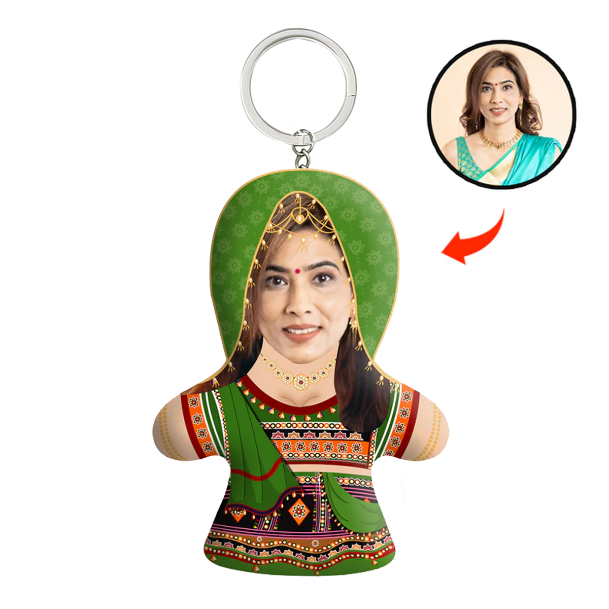 Ghagra Choli Face Mini Me Keychain